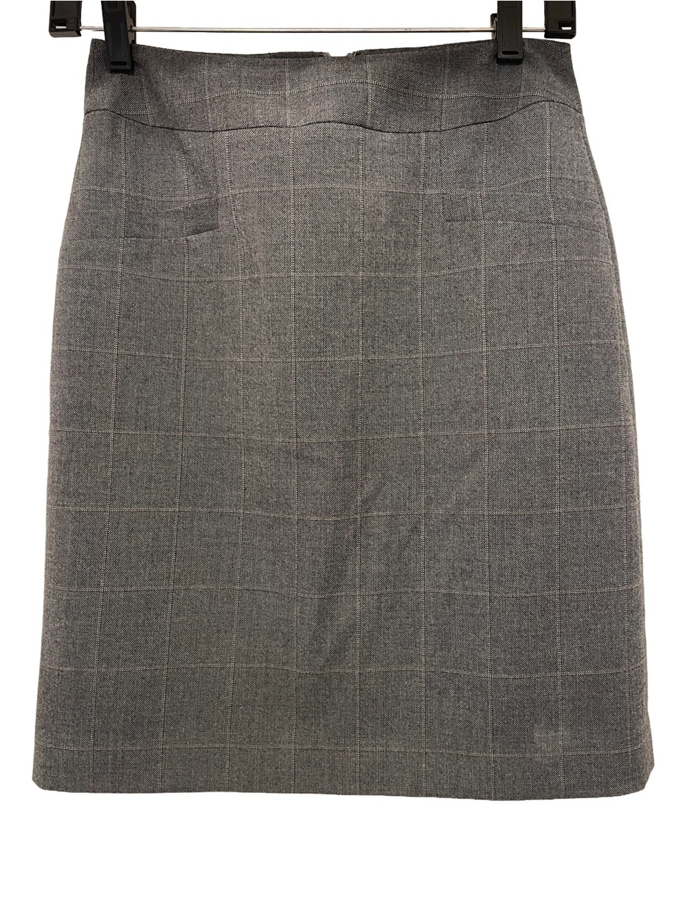 Banana Republic Gray Plaid Pencil Skirt